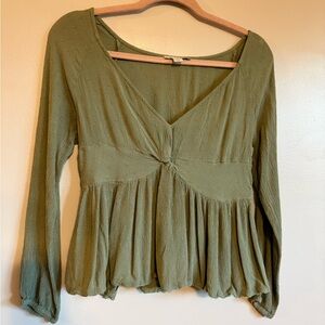 American Eagle Outfitters Sage Green Blouse